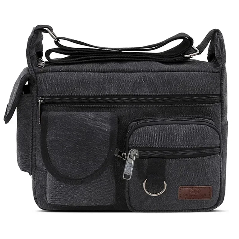 Fashion Men's Canvas Shoulder Bag Luxury Messenger Bag Unisex Casual Tote Travel Crossbody Bag High Quality Handbag Chest Bag