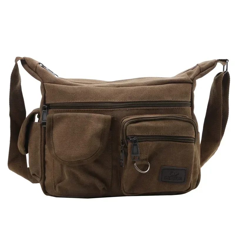 Fashion Men's Canvas Shoulder Bag Luxury Messenger Bag Unisex Casual Tote Travel Crossbody Bag High Quality Handbag Chest Bag