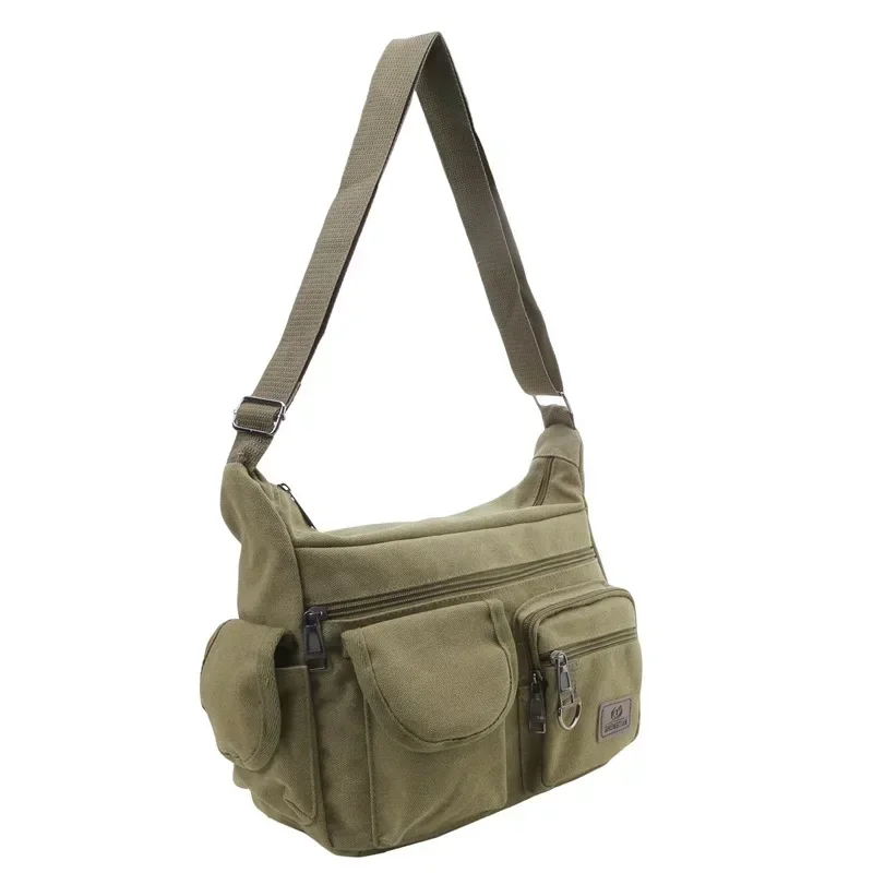Fashion Men's Canvas Shoulder Bag Luxury Messenger Bag Unisex Casual Tote Travel Crossbody Bag High Quality Handbag Chest Bag
