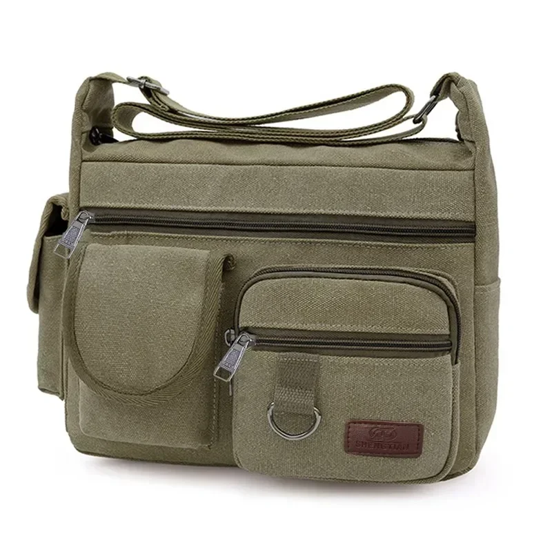 Fashion Men's Canvas Shoulder Bag Luxury Messenger Bag Unisex Casual Tote Travel Crossbody Bag High Quality Handbag Chest Bag