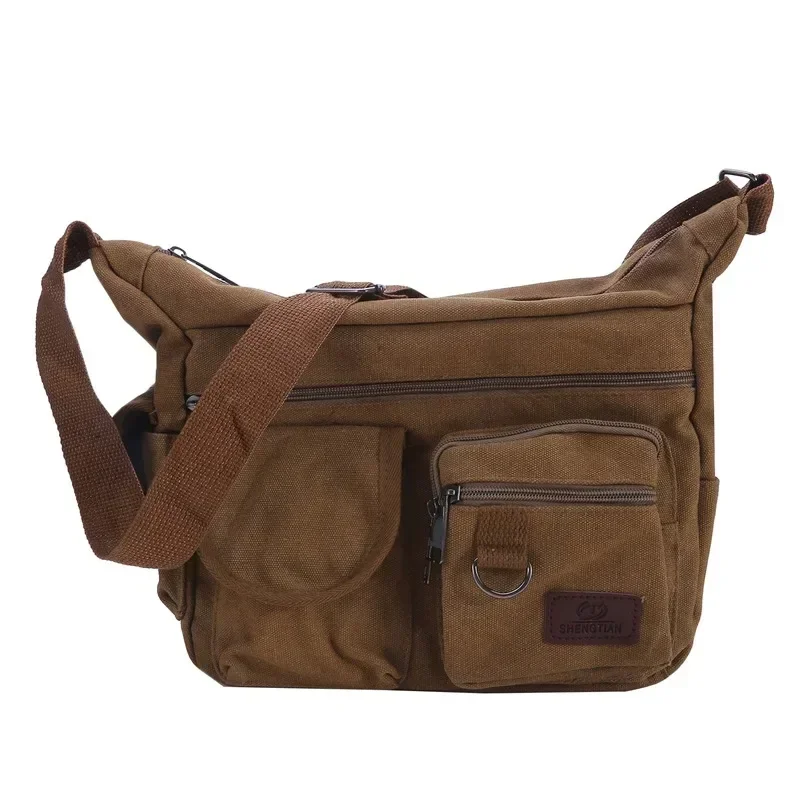 Fashion Men's Canvas Shoulder Bag Luxury Messenger Bag Unisex Casual Tote Travel Crossbody Bag High Quality Handbag Chest Bag