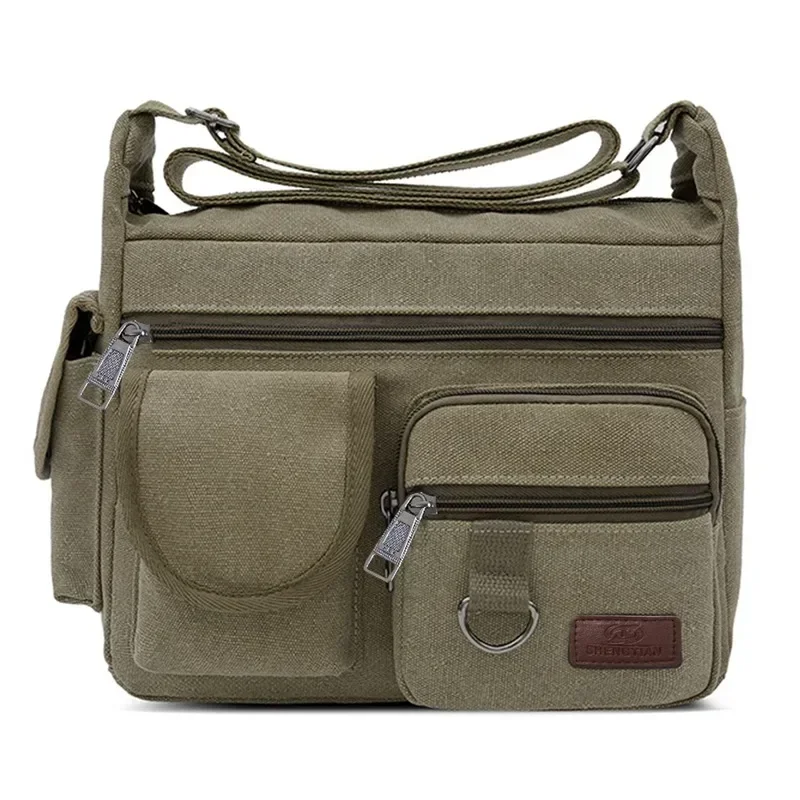 Fashion Men's Canvas Shoulder Bag Luxury Messenger Bag Unisex Casual Tote Travel Crossbody Bag High Quality Handbag Chest Bag