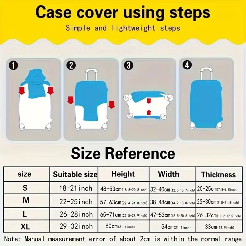 Durable Black Airplane Pattern Luggage Case for 18-32in Case, Essential Travel Accessories, Luggage Case Protector