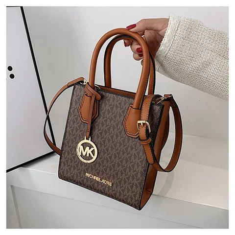Michael Kors Women's Crossbody Shoulder Bag, Casual Letter Bucket Bag, Underarm Music Sheet Bag, MK Girl Travel Bag