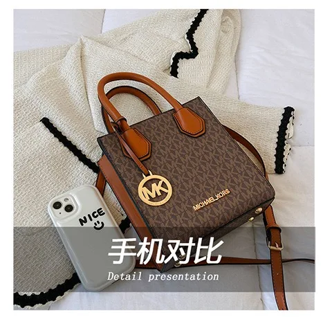 Michael Kors Women's Crossbody Shoulder Bag, Casual Letter Bucket Bag, Underarm Music Sheet Bag, MK Girl Travel Bag