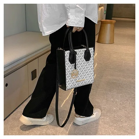 Michael Kors Women's Crossbody Shoulder Bag, Casual Letter Bucket Bag, Underarm Music Sheet Bag, MK Girl Travel Bag
