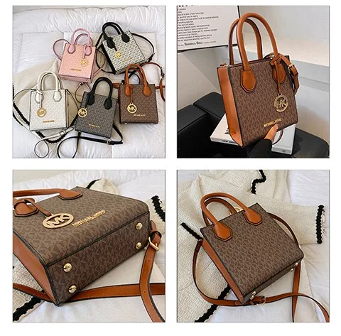 Michael Kors Women's Crossbody Shoulder Bag, Casual Letter Bucket Bag, Underarm Music Sheet Bag, MK Girl Travel Bag