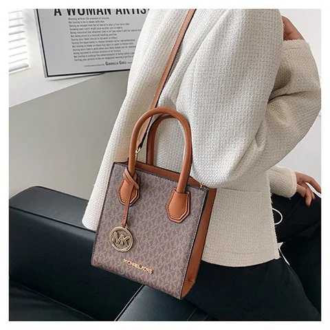 Michael Kors Women's Crossbody Shoulder Bag, Casual Letter Bucket Bag, Underarm Music Sheet Bag, MK Girl Travel Bag