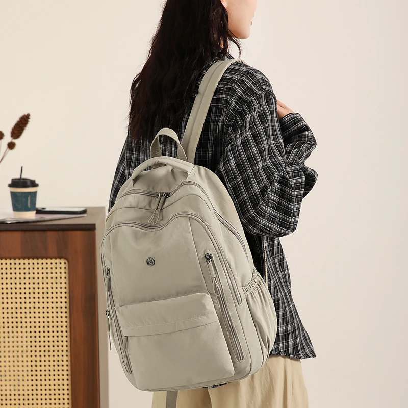 Women's Large Capacity Casual Nylon Multi-Layer Backpack Fashionable Knapsacks Travel School Bag for Outdoor Camping Hiking