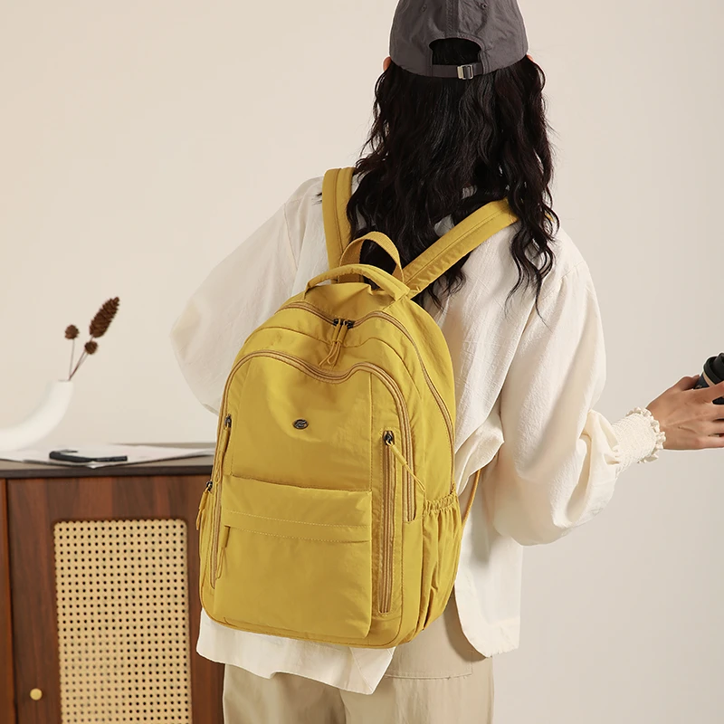 Women's Large Capacity Casual Nylon Multi-Layer Backpack Fashionable Knapsacks Travel School Bag for Outdoor Camping Hiking