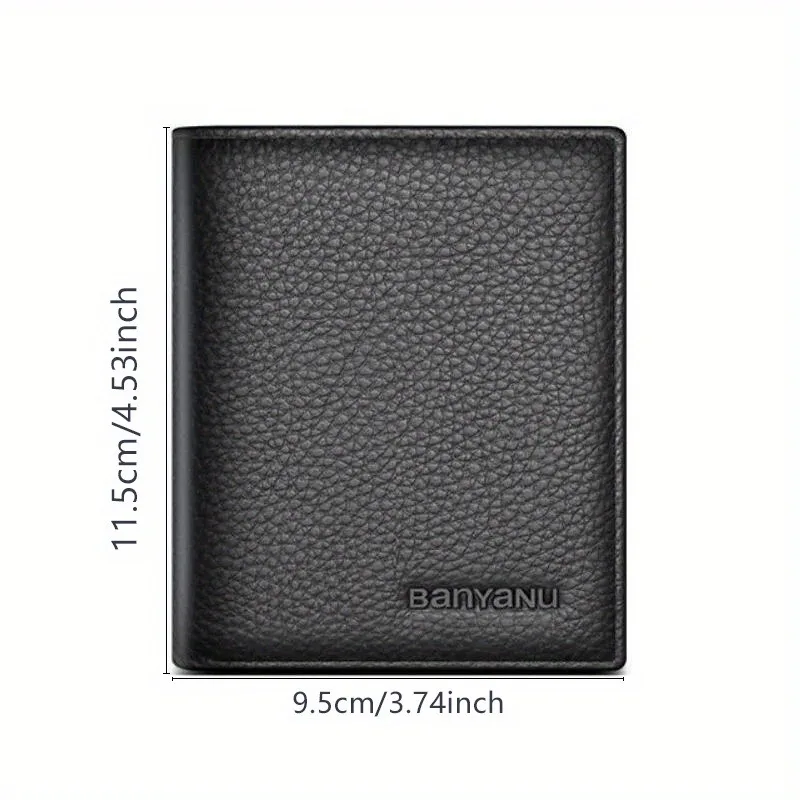 Vertical Short Wallets for Men Genuine Leather Rfid Blocking Wallet Men Coin Pocket Slim Card Holder Minimalist Small Purse