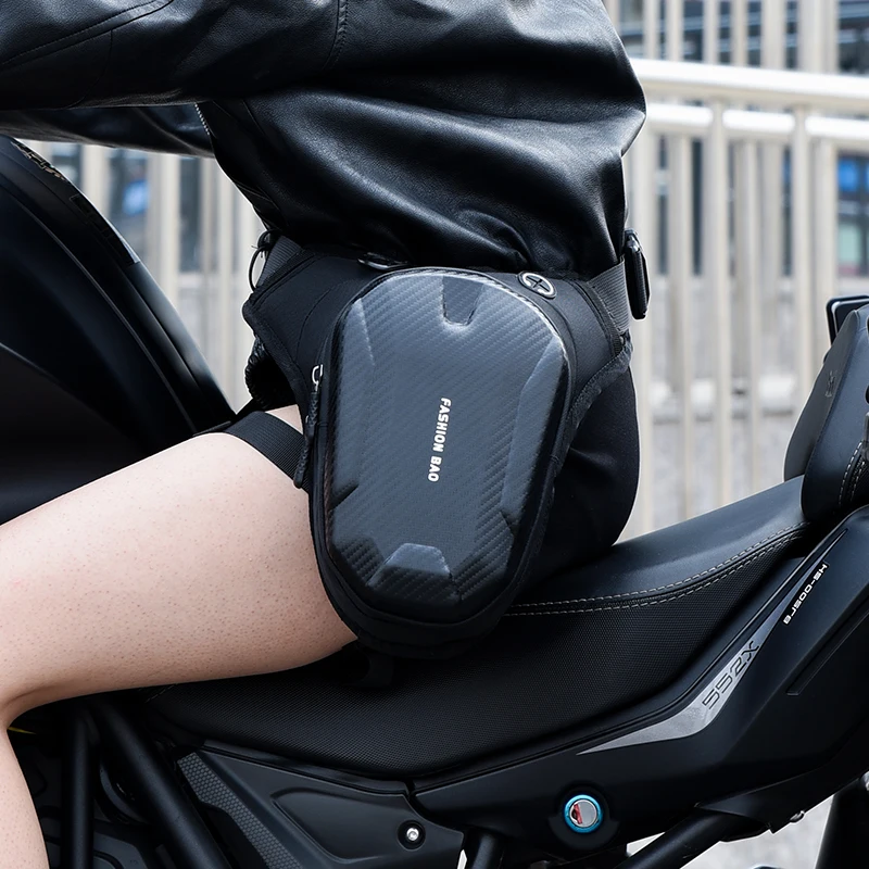 Unisex Motorcycle Leg Bag – Waterproof with Hard Base, Adjustable Strap for Biking & Outdoor Rides