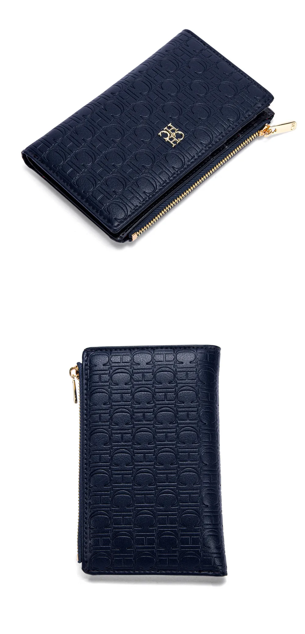 CH Luxury Wallet Card Leather Zipper Letter Printed Short Women's Handbag 2026 Trendy Coin Storage Bag