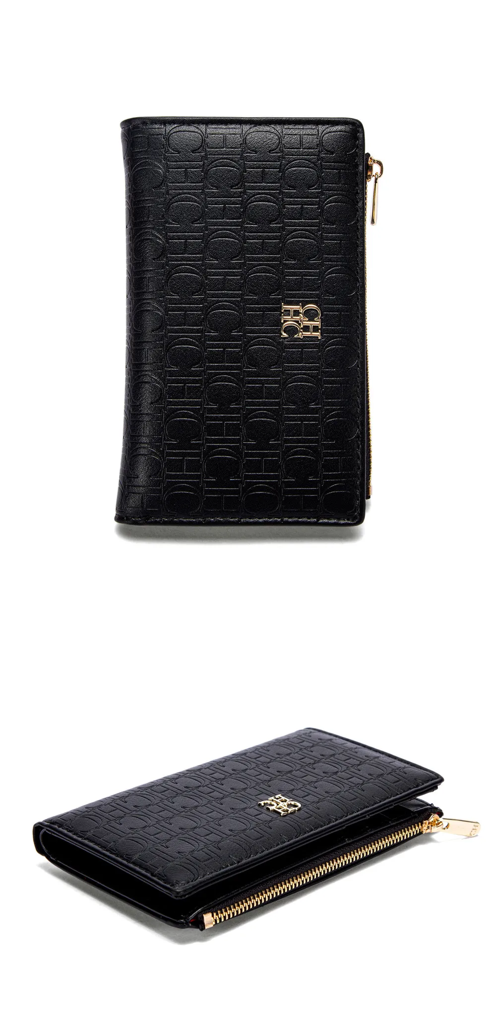 CH Luxury Wallet Card Leather Zipper Letter Printed Short Women's Handbag 2026 Trendy Coin Storage Bag