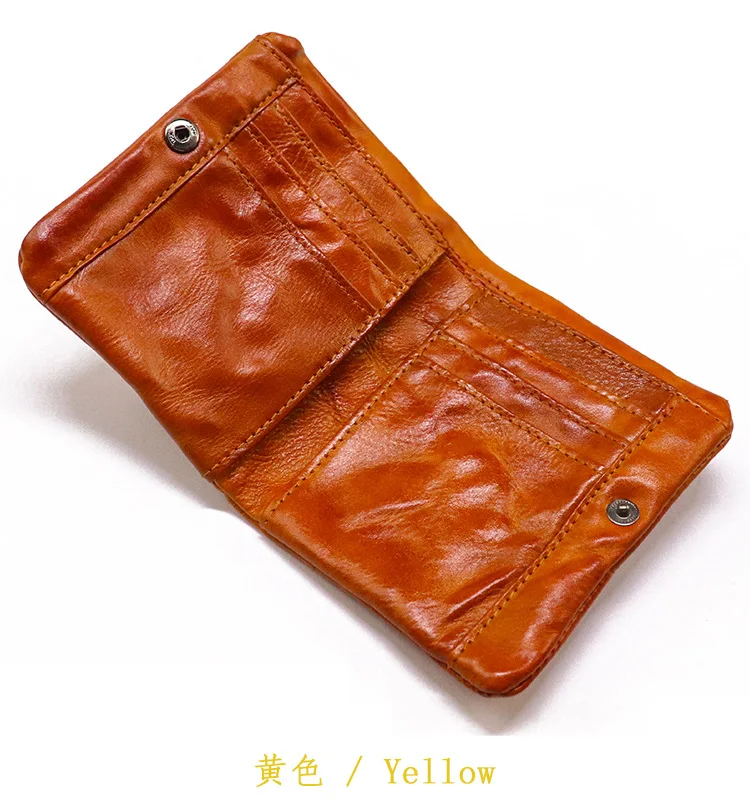 Top Quality Genuine Cow Leather Men Retro Wallets Zipper Short Coin Pocket Card Holder Coin Pocket Simple Soft Male Wallets
