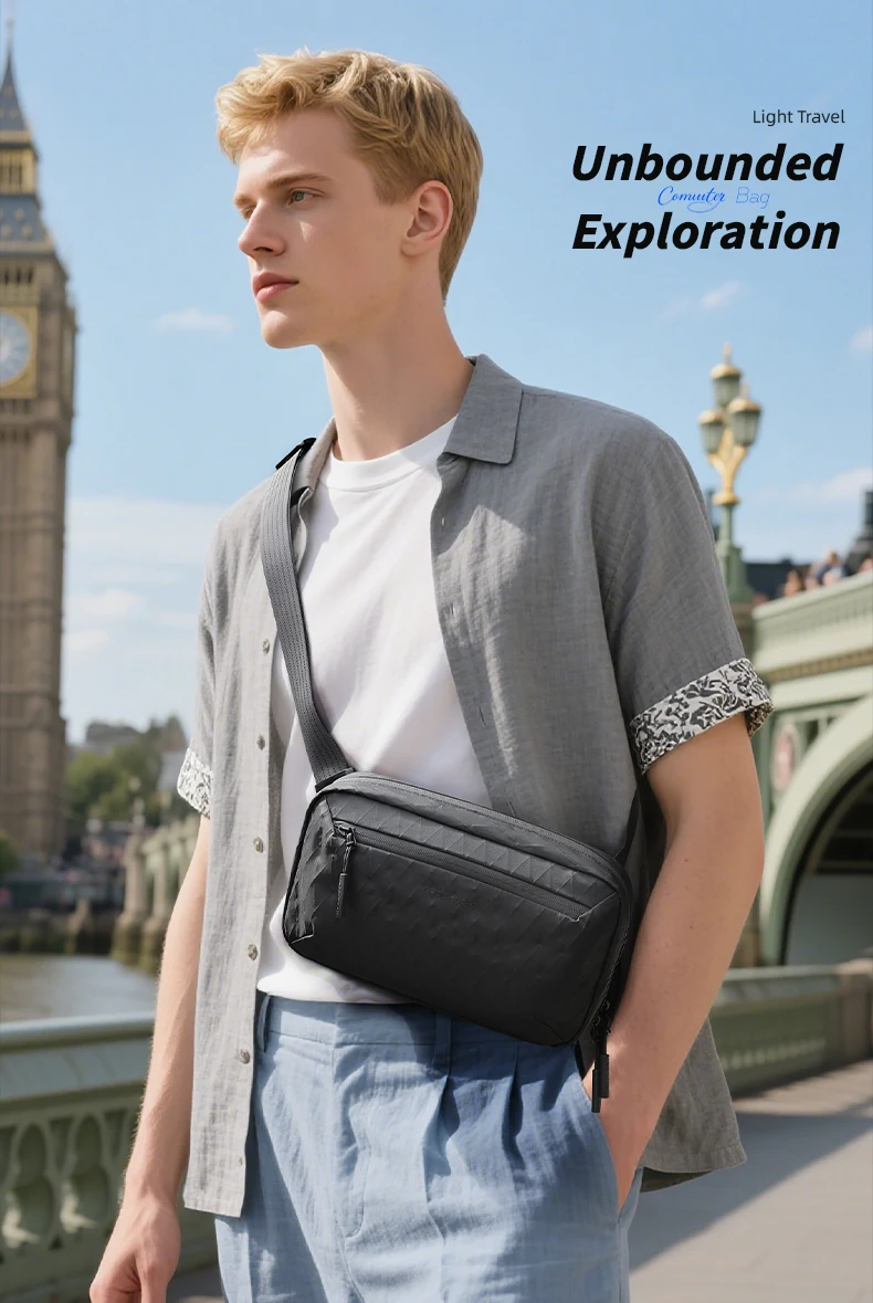 Heroic Knight Quality Men's Shoulder Bag Light Waterproof X-Pac Messenger Bag Stylish Clutch Bags With Detachable Shoulder Strap