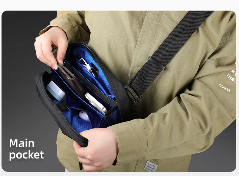 Heroic Knight Quality Men's Shoulder Bag Light Waterproof X-Pac Messenger Bag Stylish Clutch Bags With Detachable Shoulder Strap