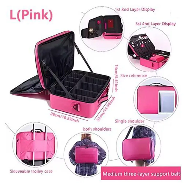 New Oxford Makeup Bag For Women Waterproof Large Capacity Travel Cosmetic Case Artist Full Professional Makeup Case Female