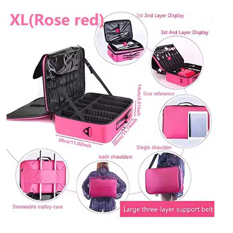 New Oxford Makeup Bag For Women Waterproof Large Capacity Travel Cosmetic Case Artist Full Professional Makeup Case Female