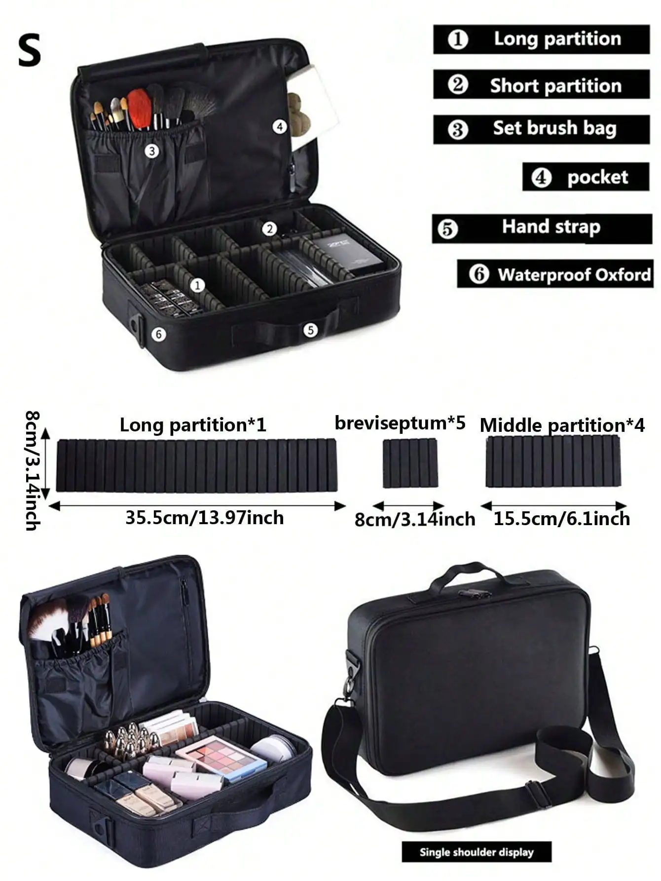 New Oxford Makeup Bag For Women Waterproof Large Capacity Travel Cosmetic Case Artist Full Professional Makeup Case Female