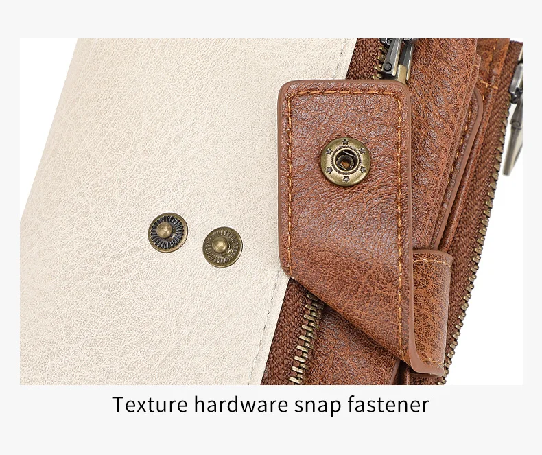 Vintage RFID Blocking Wallet for Women with Double Zipper Multiple Card Slots Coin Pocket Portable Three-Fold Short Wallet