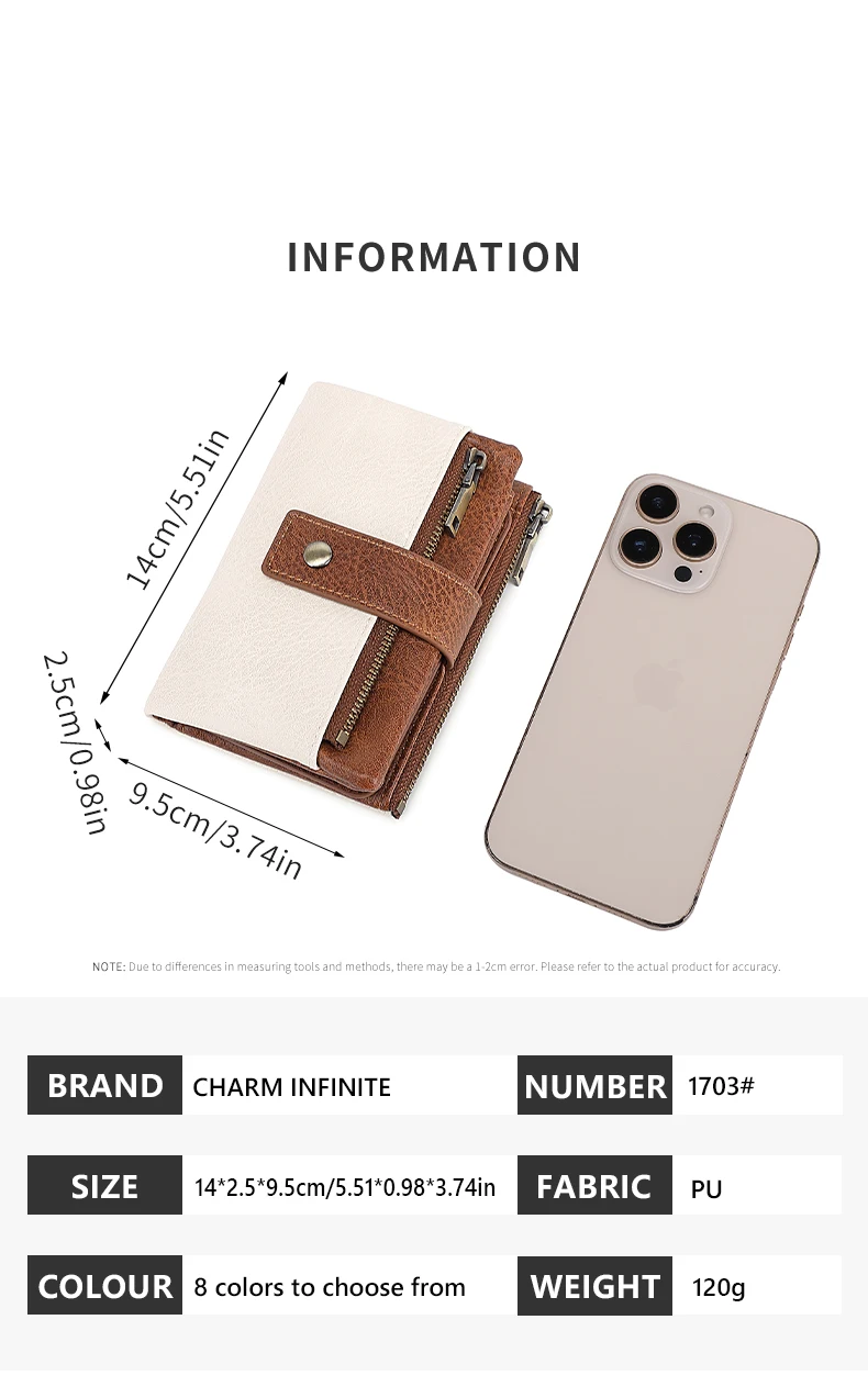 Vintage RFID Blocking Wallet for Women with Double Zipper Multiple Card Slots Coin Pocket Portable Three-Fold Short Wallet