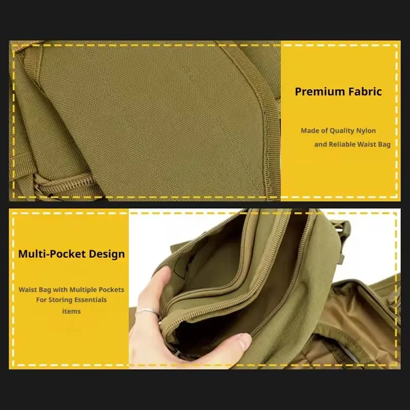 Multi-Functional Tactical Waist Pack Concealed Holster Bag for Outdoor Hunting Training Expandable Storage Pouch Camping Riding
