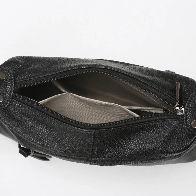 100% Cowhide Handbag and Purses New Fashion Shoulder Bag with Wide Straps Women Soft Genuine Leather Crossbody Messenger Bag