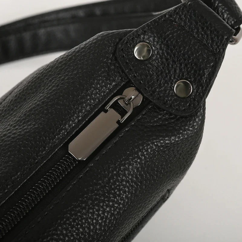100% Cowhide Handbag and Purses New Fashion Shoulder Bag with Wide Straps Women Soft Genuine Leather Crossbody Messenger Bag