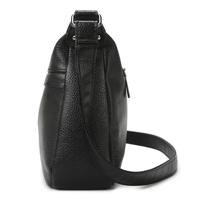 100% Cowhide Handbag and Purses New Fashion Shoulder Bag with Wide Straps Women Soft Genuine Leather Crossbody Messenger Bag