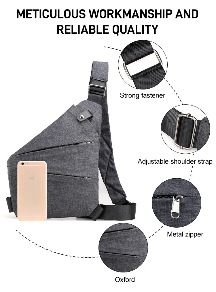 Unisex Anti-Theft Chest Bag - Adjustable Straps, Multi-Purpose Storage Pouch, Secure Travel Wallet