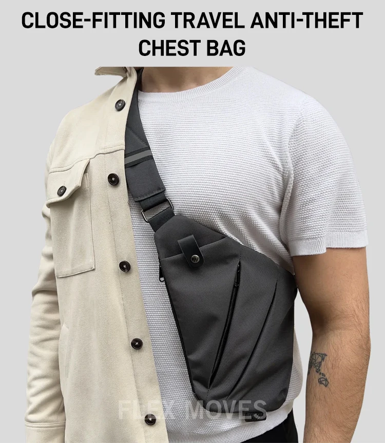 Unisex Anti-Theft Chest Bag - Adjustable Straps, Multi-Purpose Storage Pouch, Secure Travel Wallet