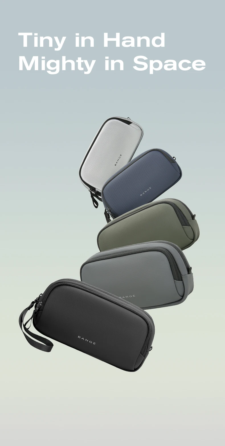 BANGE New Polyester Light Waterproof Unisex Digital USB Cable Storage Hand Bag