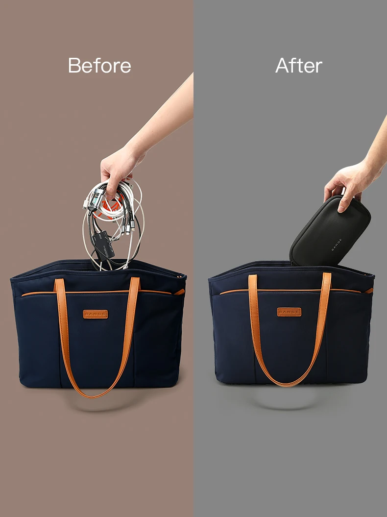 BANGE New Polyester Light Waterproof Unisex Digital USB Cable Storage Hand Bag