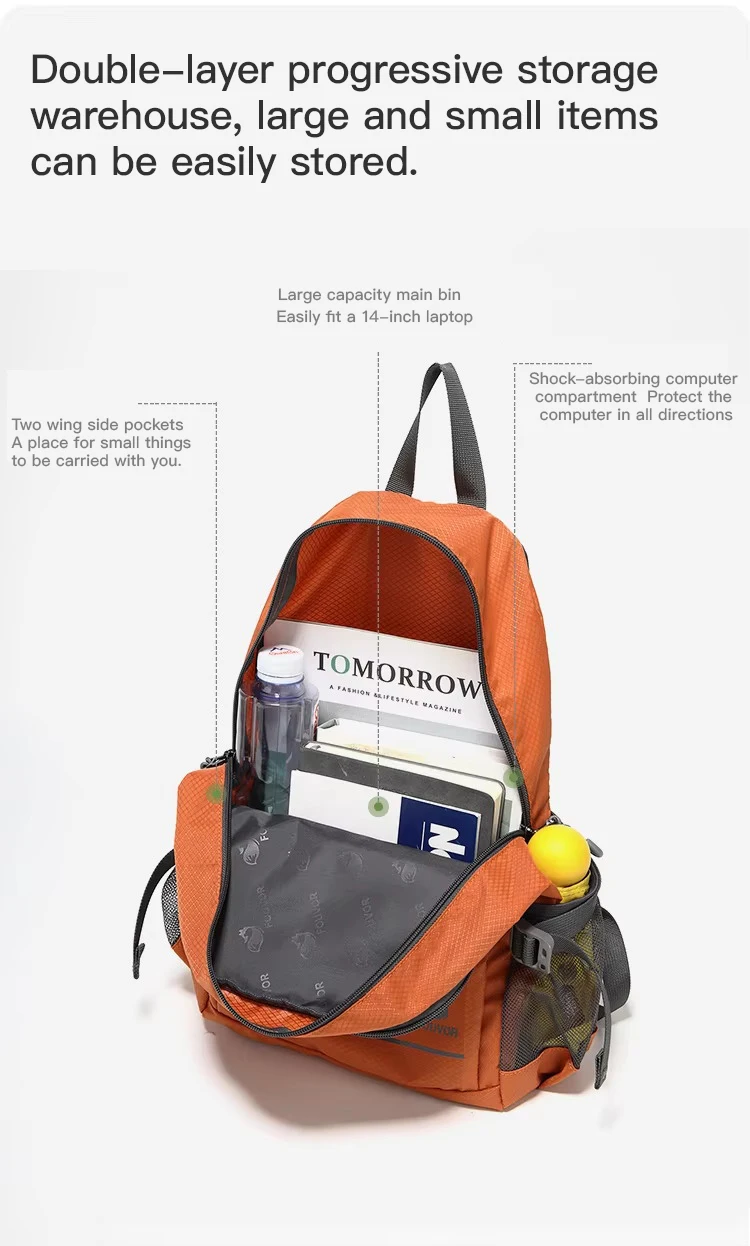 FOUVOR Ultra Light Backpack Large Capacity Backpacks 2026 Outdoor Travel Hiking Foldable Convenient School Backpack Bags 3037-03