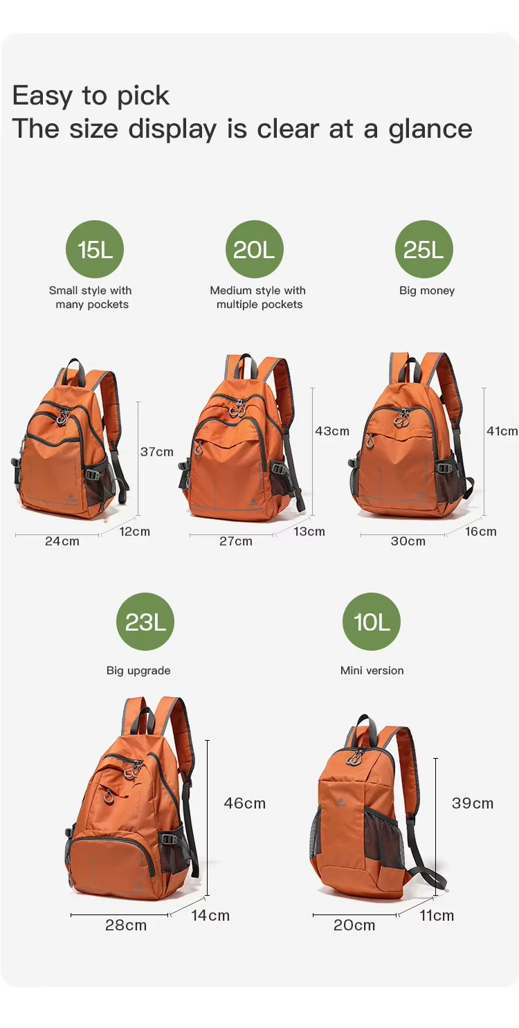 FOUVOR Ultra Light Backpack Large Capacity Backpacks 2026 Outdoor Travel Hiking Foldable Convenient School Backpack Bags 3037-03