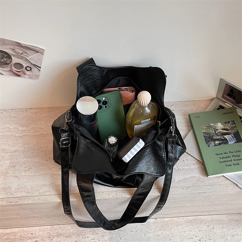 Vintage Soft Leather Women Hobo Bag Large Capacity Casual Tote Bag Female 2026 Trend Shoulder Crossbody Bags for Work & Travel