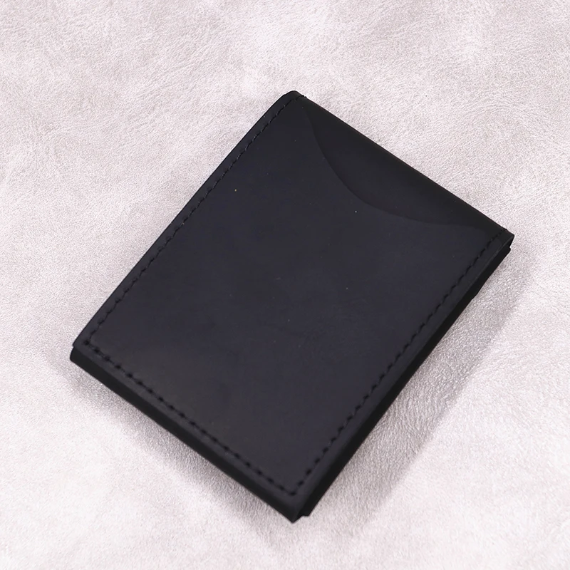 100% Genuine Leather Wallet For Men Male Original Cowhide Slim Minimalist Front Pocket Cash Wallet Card Holder With Flap Closure