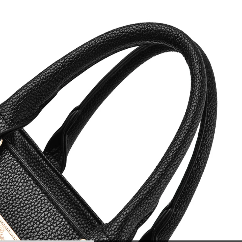 Trendy Leather Handbags Open Pocket Large Capacity Shoulder Bag Polyester Cotton Messenger Bag