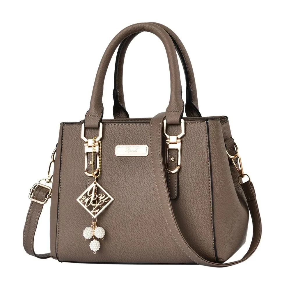Trendy Leather Handbags Open Pocket Large Capacity Shoulder Bag Polyester Cotton Messenger Bag