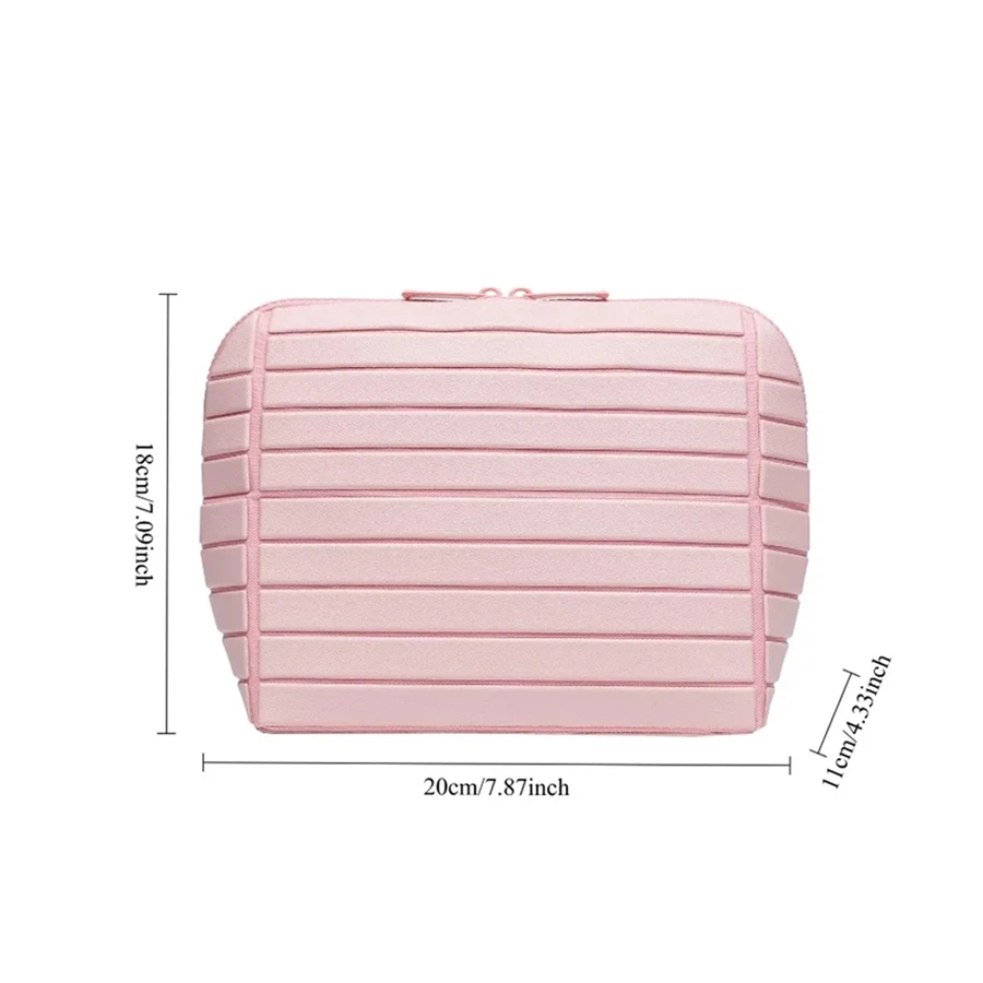 1pcs Striped PVC Storage Bag Large Capacity Outdoor Travel Toiletries Organizer Pouch Portable Travel Cosmetic Bag