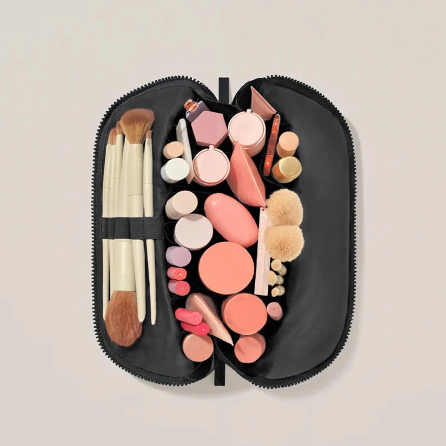 1pcs Striped PVC Storage Bag Large Capacity Outdoor Travel Toiletries Organizer Pouch Portable Travel Cosmetic Bag