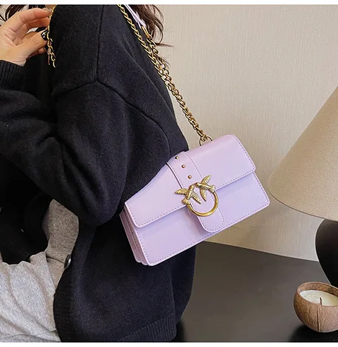 Crossbody Bag New Pinko Swallow Chain Bacchus Bag Fashionable European and American Shoulder Underarm Bag