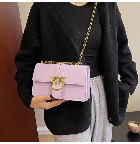 Crossbody Bag New Pinko Swallow Chain Bacchus Bag Fashionable European and American Shoulder Underarm Bag