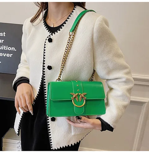 Crossbody Bag New Pinko Swallow Chain Bacchus Bag Fashionable European and American Shoulder Underarm Bag