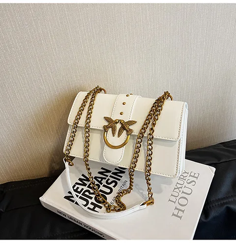 Crossbody Bag New Pinko Swallow Chain Bacchus Bag Fashionable European and American Shoulder Underarm Bag