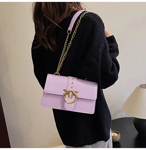 Crossbody Bag New Pinko Swallow Chain Bacchus Bag Fashionable European and American Shoulder Underarm Bag