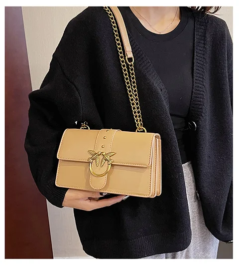 Crossbody Bag New Pinko Swallow Chain Bacchus Bag Fashionable European and American Shoulder Underarm Bag