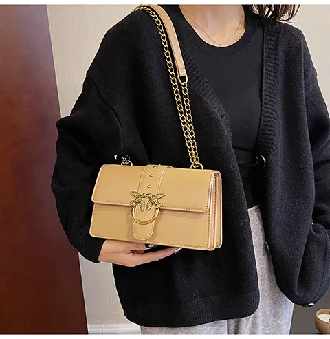 Crossbody Bag New Pinko Swallow Chain Bacchus Bag Fashionable European and American Shoulder Underarm Bag