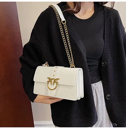 Crossbody Bag New Pinko Swallow Chain Bacchus Bag Fashionable European and American Shoulder Underarm Bag